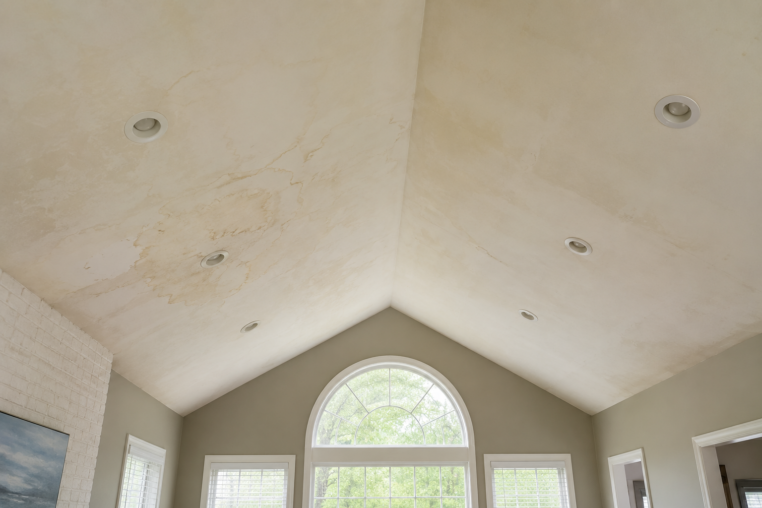 Ceiling Painting — Vaulted Ceiling, Trenton NJ — before, Handwork Solutions LLC